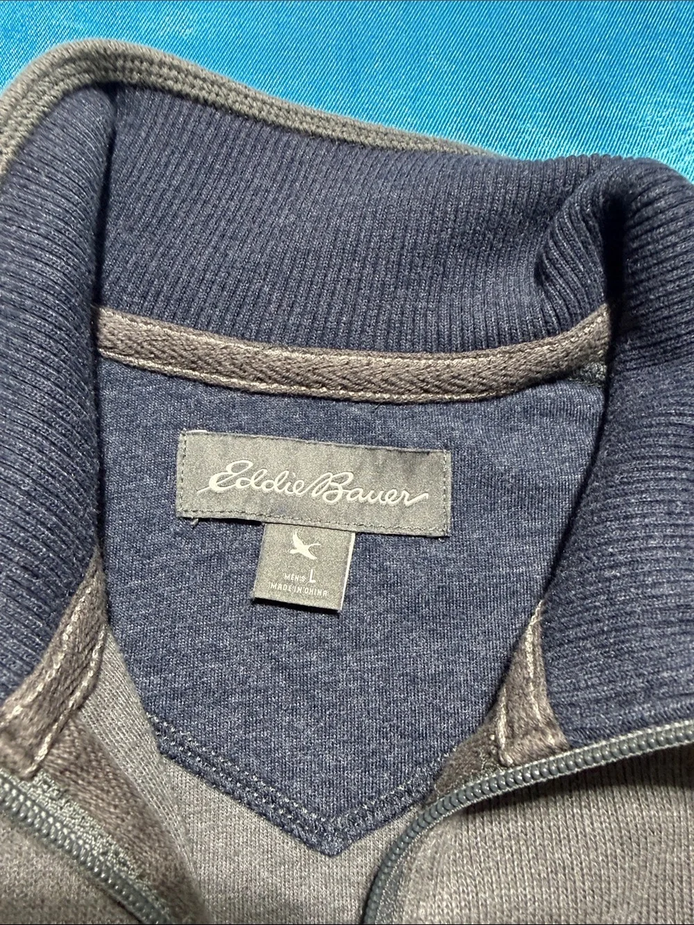 Eddie Bauer Men's Gray Quarter-Zip Pullover